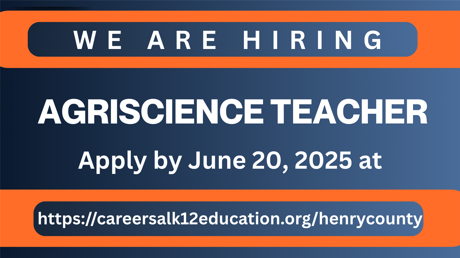 We are hiring a agriscience teacher